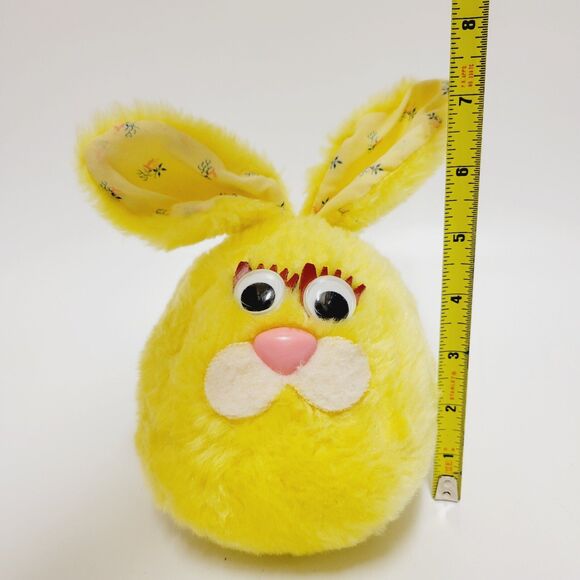 Yellow Bunny Rabbit Plush Vintage Animal Farm Musical Baby Stuffed Animal Toy 6" - Picture 10 of 12